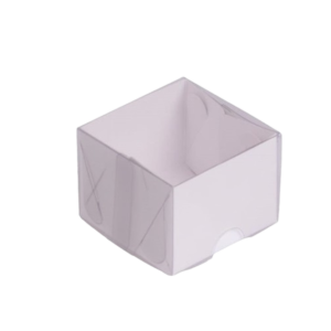 CAIXA DE ACETATO C/T TRANSPARENTE 6X6X4 QUAD BRANCO - C/10 UNIDADES