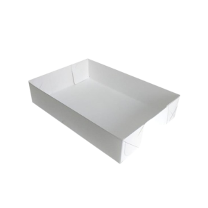 CAIXA DE ACETATO C/T TRANSPARENTE 19,5X13X4 RET BRANCO C/10 UNIDADES