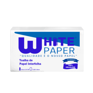 WHITE PAPER TOALHA INT CELULOSE 20X21 C/1000 FOLHAS
