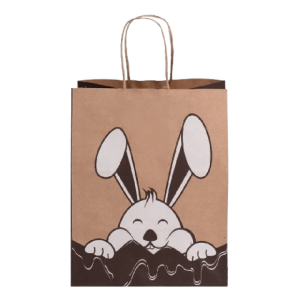 SACOLA PAPEL KRAFT PASCOA COELHO 20X15X25 C/10 UNIDADES
