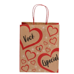 SACOLA PAPEL KRAFT VOCE E ESPECIAL 23,5X10X31,5 C/10