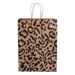 SACOLA PAPEL KRAFT ONÇA 23,5X10X31,5 C/10 UNIDADES