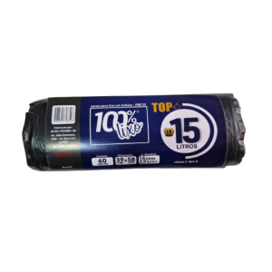 SACO DE LIXO PRETO 15L - KIT C/10 PACOTES
